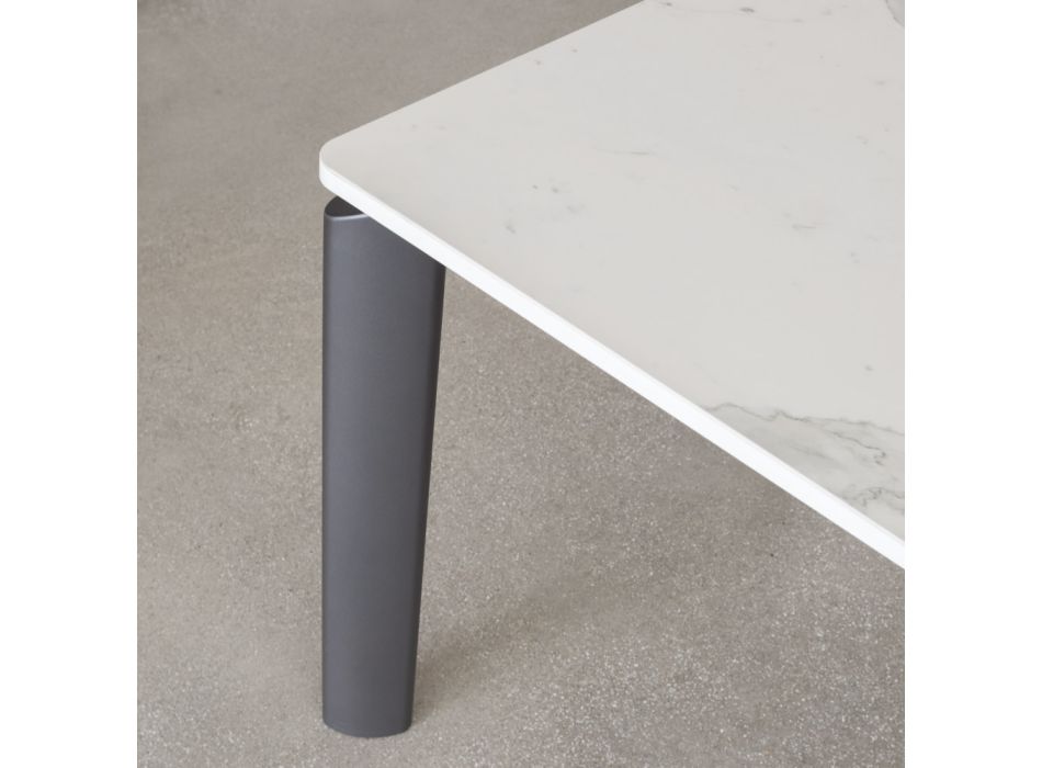 Utdragbart bord till 298 cm i keramik och metall Made in Italy - Tulip Viadurini