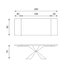 Utdragbart bord till 300 cm med metallunderrede och ekskiva - Marinblå Viadurini