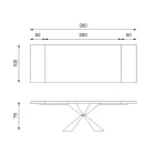 Utdragbart bord till 300 cm med metallunderrede och ekskiva - Marinblå Viadurini