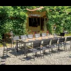 Utdragbart bord till 300 cm med skjutben i aluminium och teak - Felix Viadurini