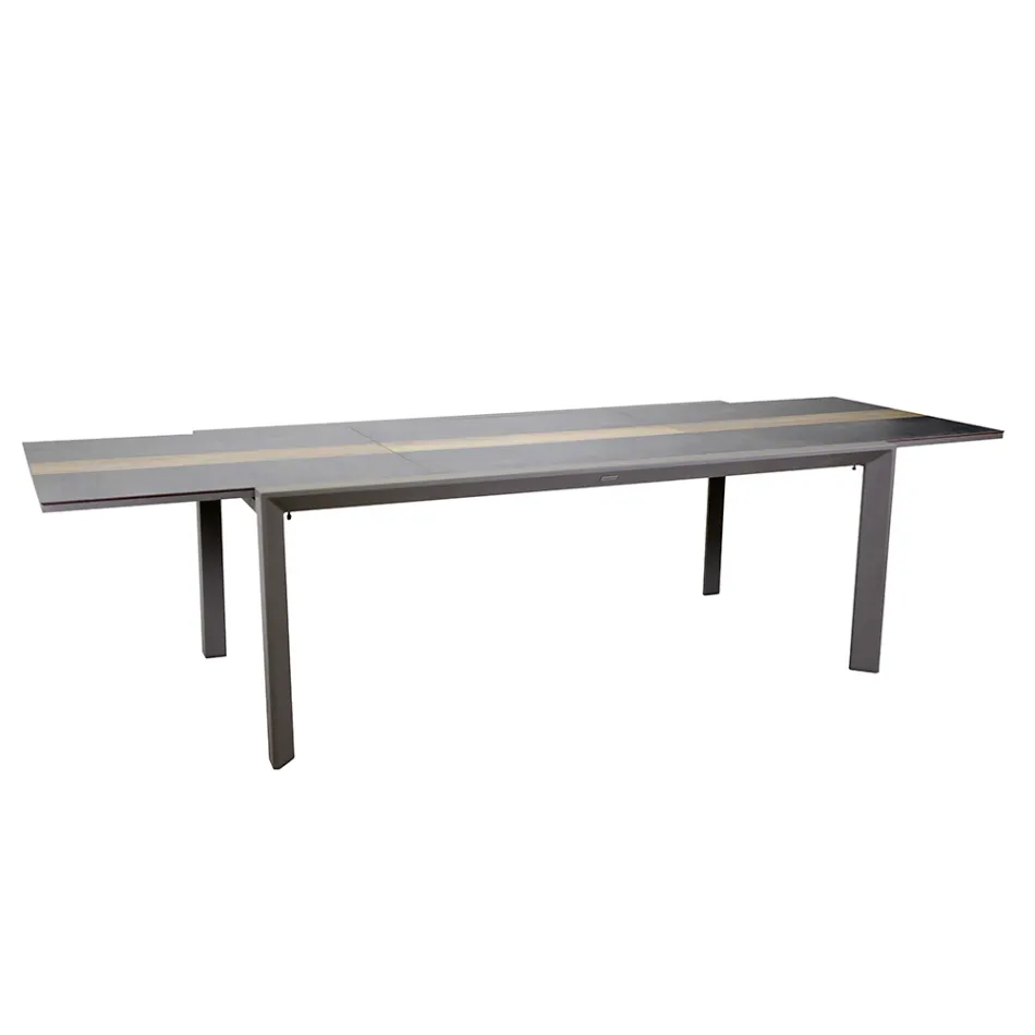 Utdragbart bord 300 cm i aluminium med HPL-skiva - Righello Viadurini