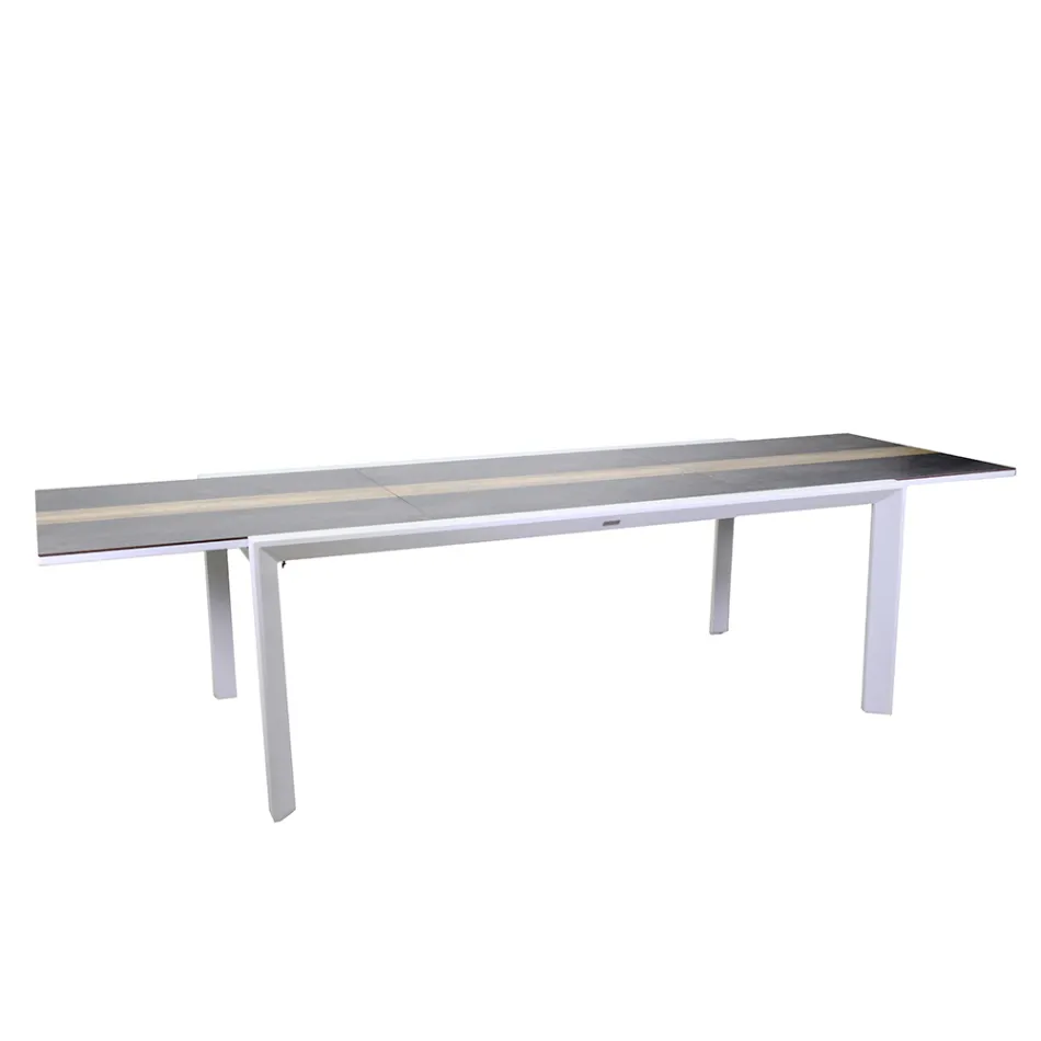 Utdragbart bord 300 cm i aluminium med HPL-skiva - Righello Viadurini
