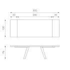 Utdragbart bord till 300 cm i ekfaner och aluminiumunderrede - Travis Viadurini