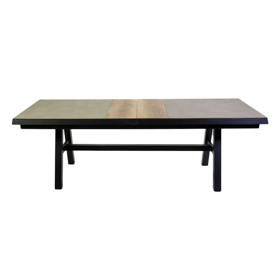 Utdragbart bord 303 cm i aluminium med HPL-skiva - Righello Viadurini