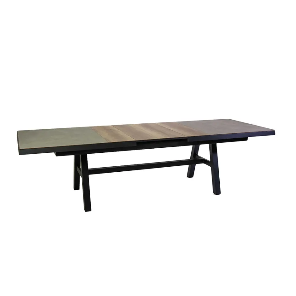 Utdragbart bord 303 cm i aluminium med HPL-skiva - Righello Viadurini