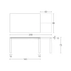 Utdragbart bord 310 cm med laminatskiva och metallunderrede - Spilla Viadurini