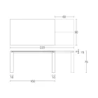 Utdragbart bord 310 cm med laminatskiva och metallunderrede - Spilla Viadurini