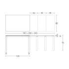 Utdragbart bord 310 cm med laminatskiva och metallunderrede - Spilla Viadurini