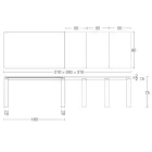 Utdragbart bord 310 cm med laminatskiva och metallunderrede - Spilla Viadurini