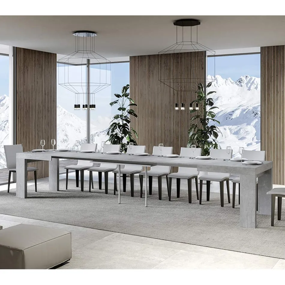 Utdragbart bord till 440 cm i Made in Italy trämikropartiklar - träd Viadurini