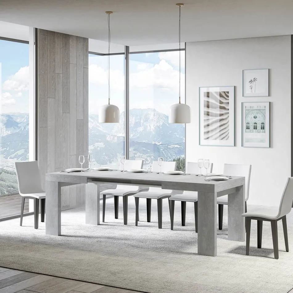 Utdragbart bord till 440 cm i Made in Italy trämikropartiklar - träd Viadurini