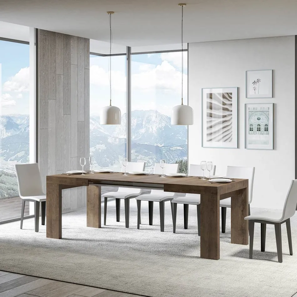 Utdragbart bord till 440 cm i Made in Italy trämikropartiklar - träd Viadurini