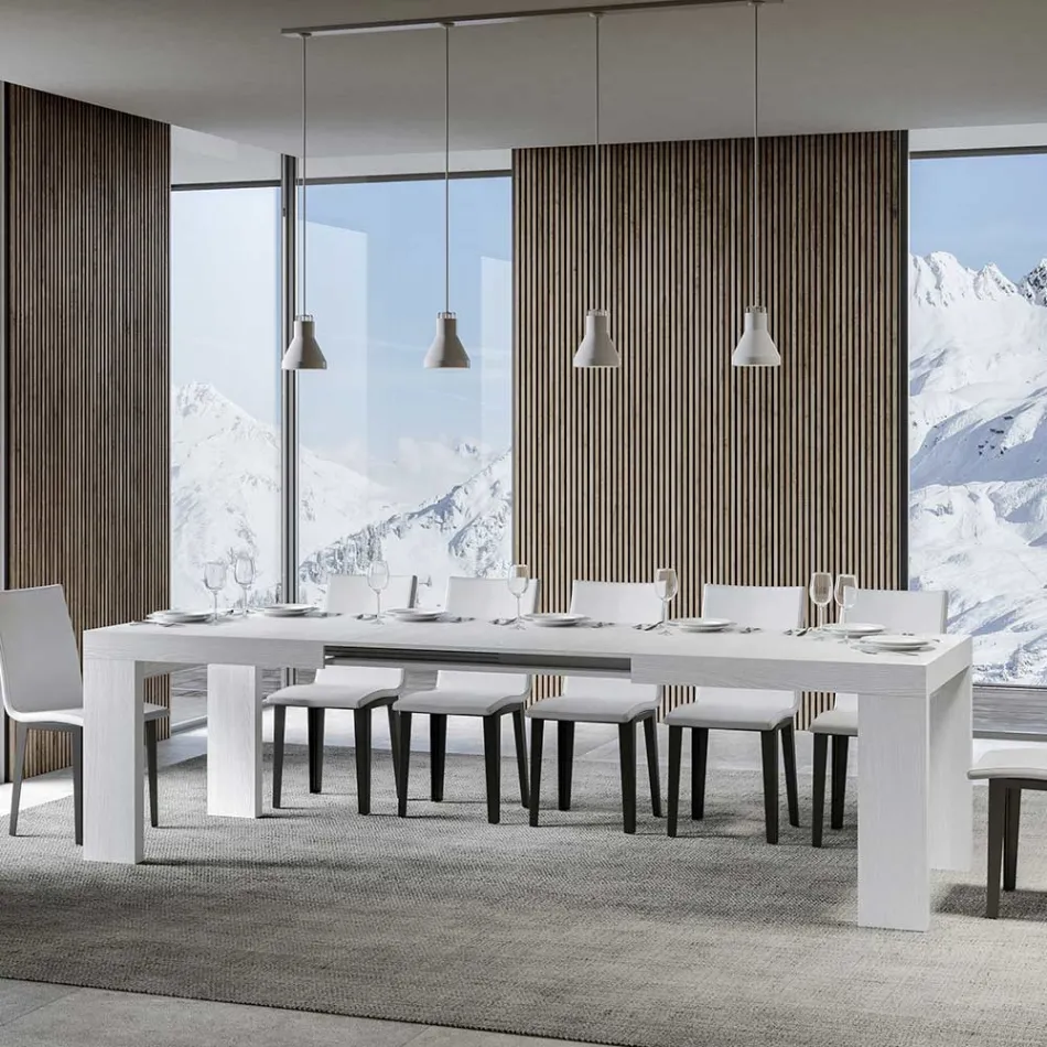 Utdragbart bord till 440 cm i Made in Italy trämikropartiklar - träd Viadurini