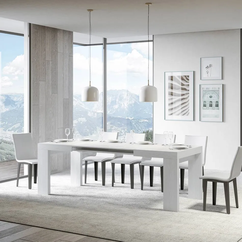 Utdragbart bord till 440 cm i Made in Italy trämikropartiklar - träd Viadurini