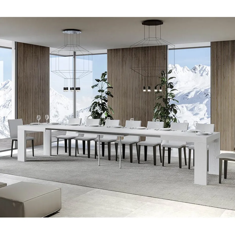 Utdragbart bord till 440 cm i Made in Italy trämikropartiklar - träd Viadurini