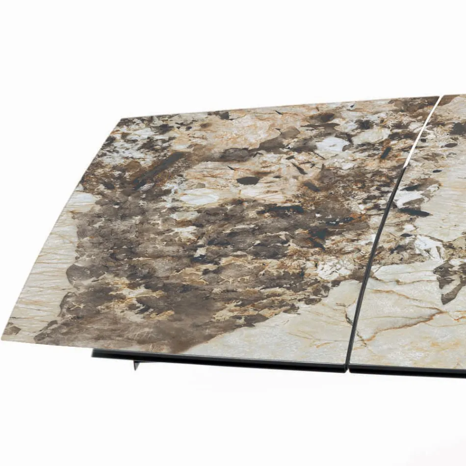 Utdragbart fatformat bord med integrerade förlängningar Made in Italy - Grotta Viadurini