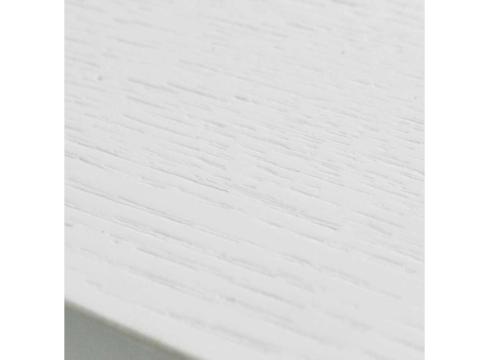 Utdragbart vitt bord med struktur i naturligt solid Rico Viadurini
