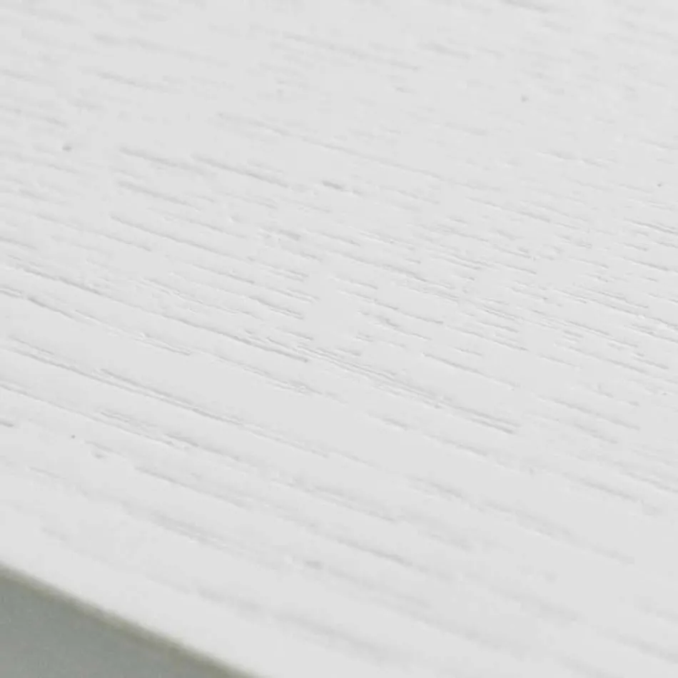 Utdragbart vitt bord med struktur i naturligt solid Rico Viadurini