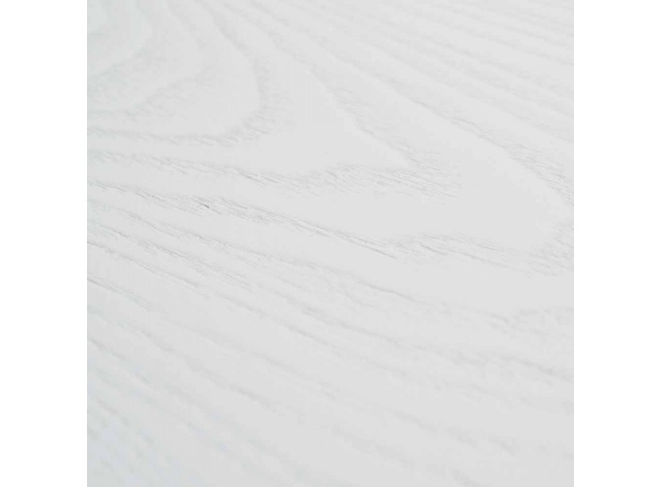 Utdragbart vitt bord med struktur i naturligt solid Rico Viadurini
