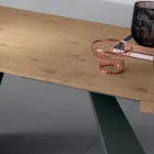 Utdragbart bord med central förlängning i fanerat trä - Aperol Viadurini