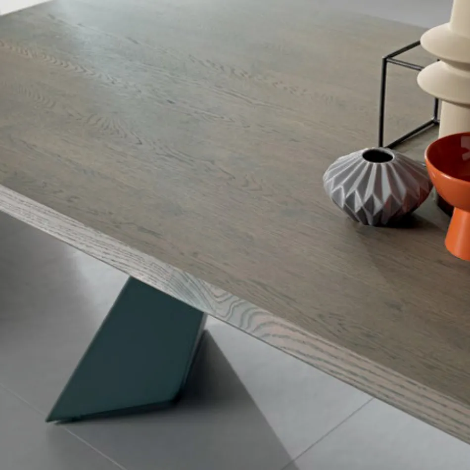 Utdragbart bord med sidoförlängning i fanerat trä - Aperol Viadurini