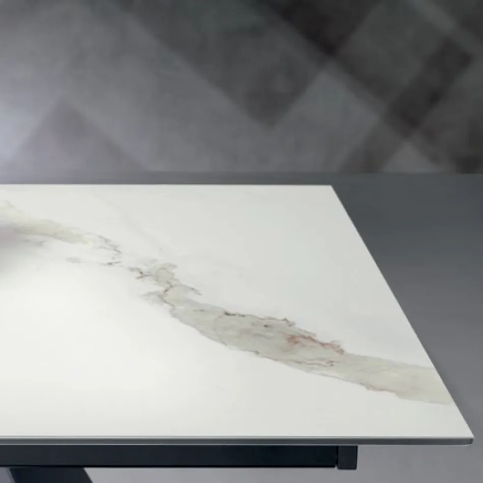 Utdragbart bord med sidoförlängning i glaskeramik - Aperol Viadurini