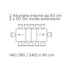 Utdragbart bord med central öppning och vikkant Tillverkat i Italien - Dalmatisk Viadurini