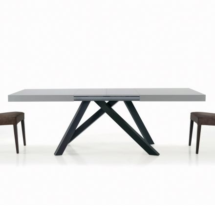 Utdragbart bord med synkroniserad central öppning i laminat - Settimmio Viadurini