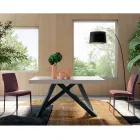 Utdragbart bord med synkroniserad central öppning i laminat - Settimmio Viadurini