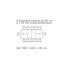 Utdragbart bord med synkroniserad central öppning i laminat - Settimmio Viadurini