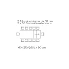 Utdragbart bord med synkroniserad sidoöppning Tillverkat i Italien - Glasögon Viadurini