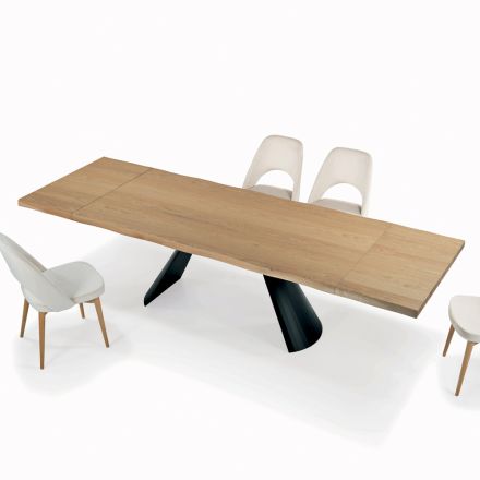 Utdragbart bord med oregelbunden avbarkade kant tillverkat i Italien - glasögon Viadurini