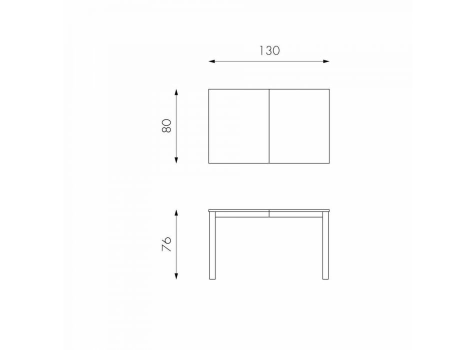 Utdragbart bord med ben i bokträ, L130 / 210xP80cm, Denisio Viadurini