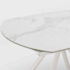 Utdragbart bord med keramiska topp och metallben, Lozzolo Viadurini