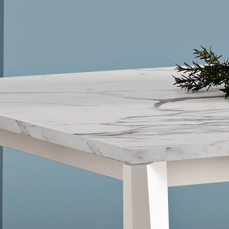 Utdragbart bord med melaminskiva och metallunderrede - Ariel Viadurini