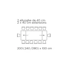 Utdragbart bord med glasskiva Tillverkat i Italien - Equatore Viadurini