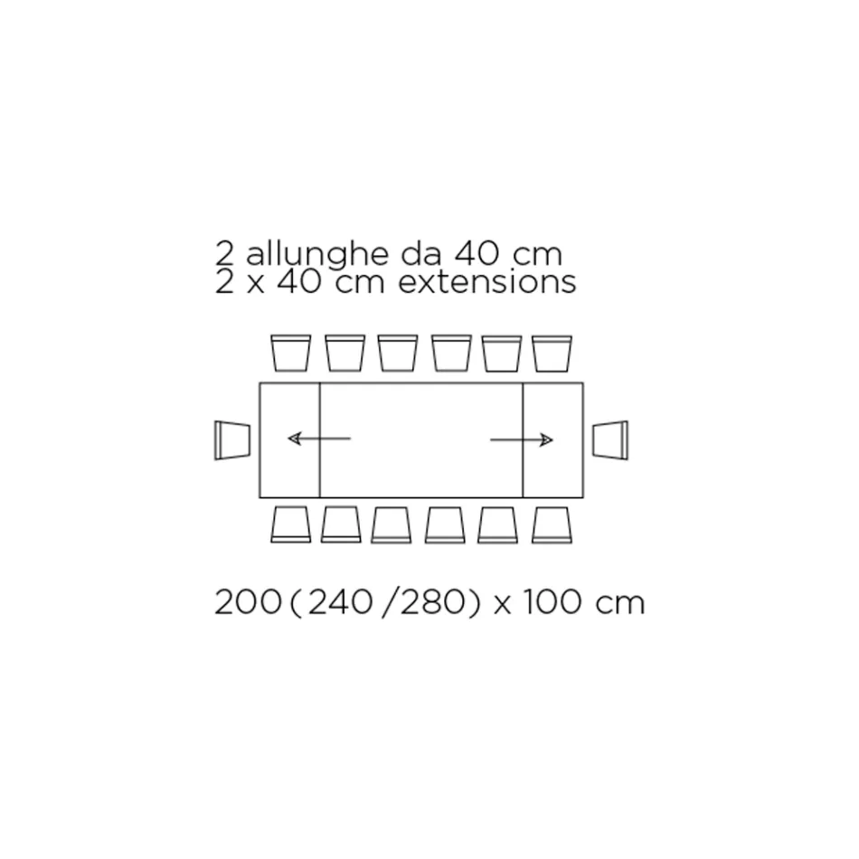 Utdragbart bord med glasskiva Tillverkat i Italien - Equatore Viadurini