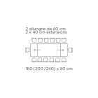 Utdragbart bord med glasskiva Tillverkat i Italien - Equatore Viadurini