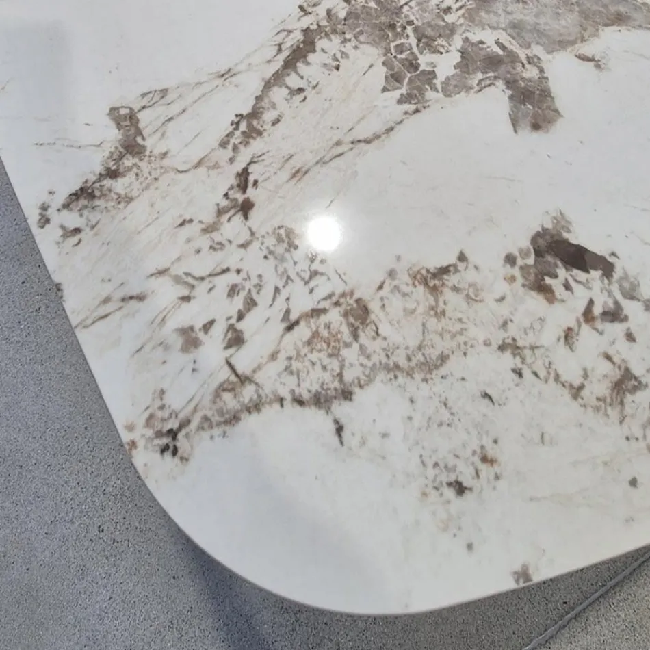 Utdragbart bord från 180 till 260 cm i sintrad sten Gres med Pandora-finish - Orion Viadurini