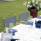 Utdragbart bord för utomhusbruk med aluminiumskiva - Supernova Viadurini