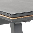 Utdragbart utomhusbord i antracit aluminium och glasskiva - Aimer Viadurini