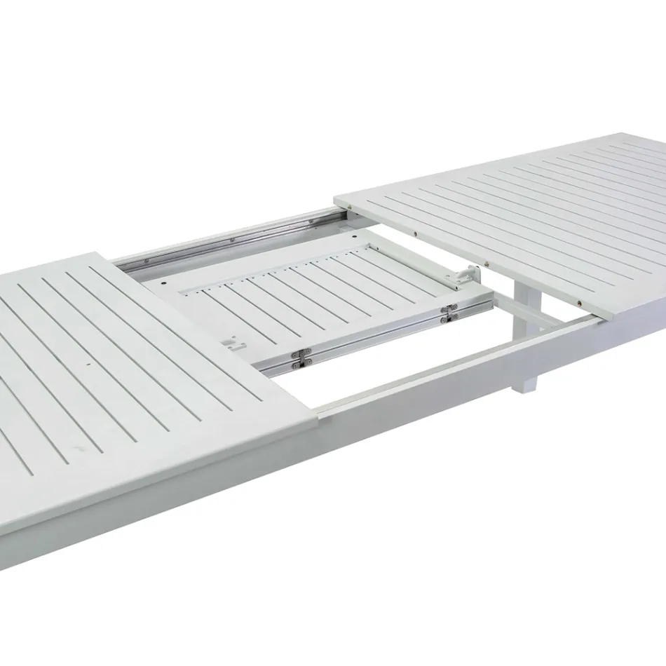 Utdragbart trädgårdsbord i aluminium med lamellskiva - Passport Viadurini