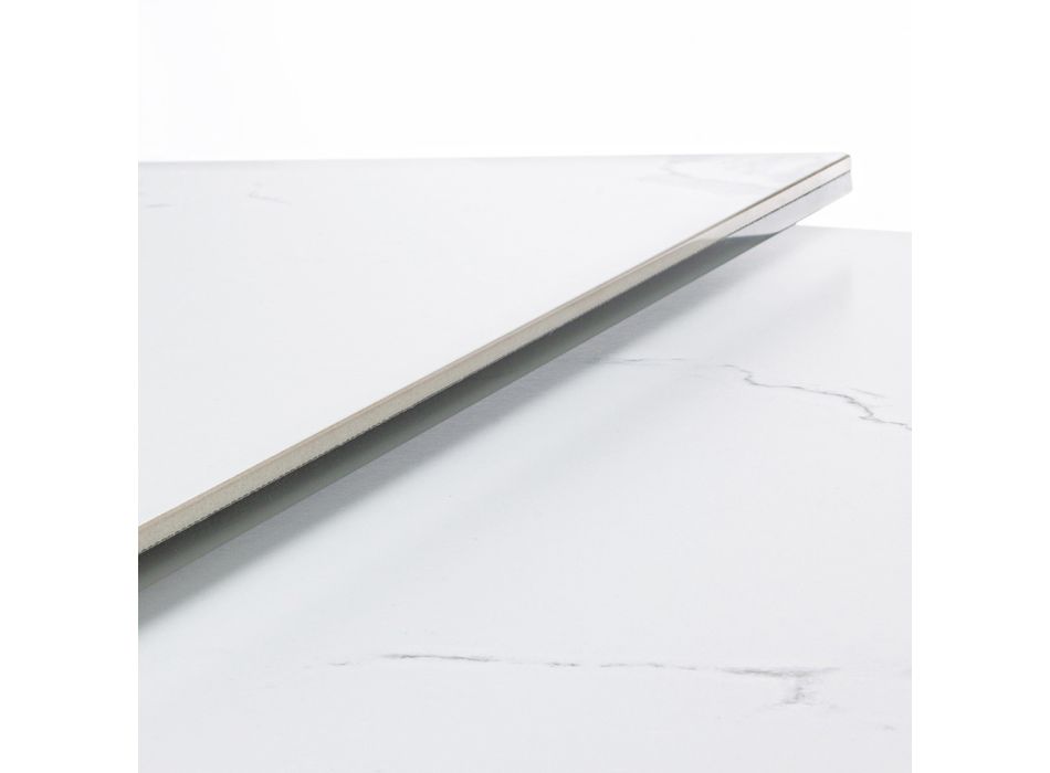 Utdragbart matbord 240 cm Glas och keramikskiva - Barone Viadurini
