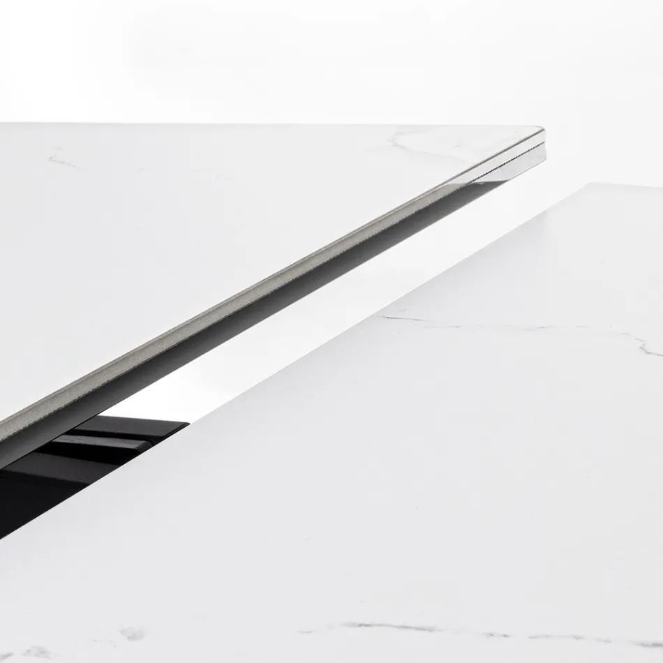 Utdragbart matbord 240 cm Glas och keramikskiva - Barone Viadurini