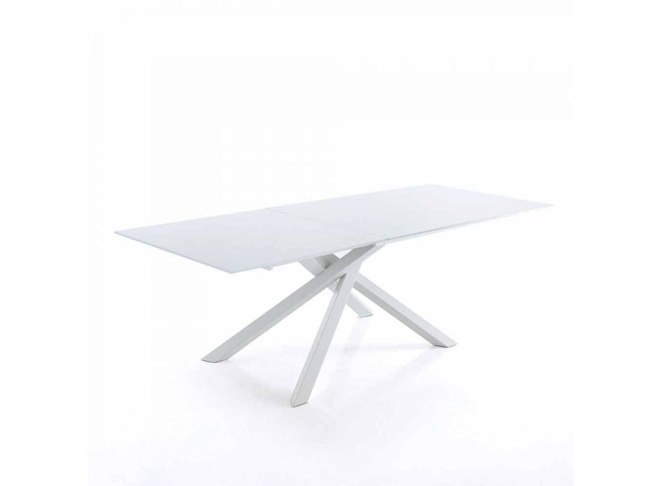 Utdragbart matbord i glas och metall, Tristan Viadurini