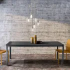 Utdragbart vardagsrumsbord med melaminskiva och metallben - Shaila Viadurini