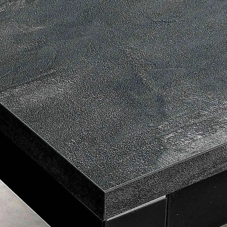 Utdragbart vardagsrumsbord med melaminskiva och metallben - Shaila Viadurini