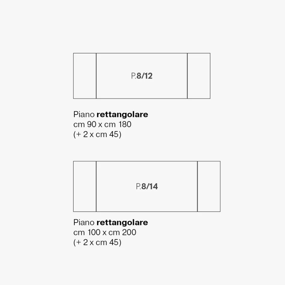 Utdragbart vardagsrumsbord i metall och glaskeramik Tillverkat i Italien - Meluso Viadurini