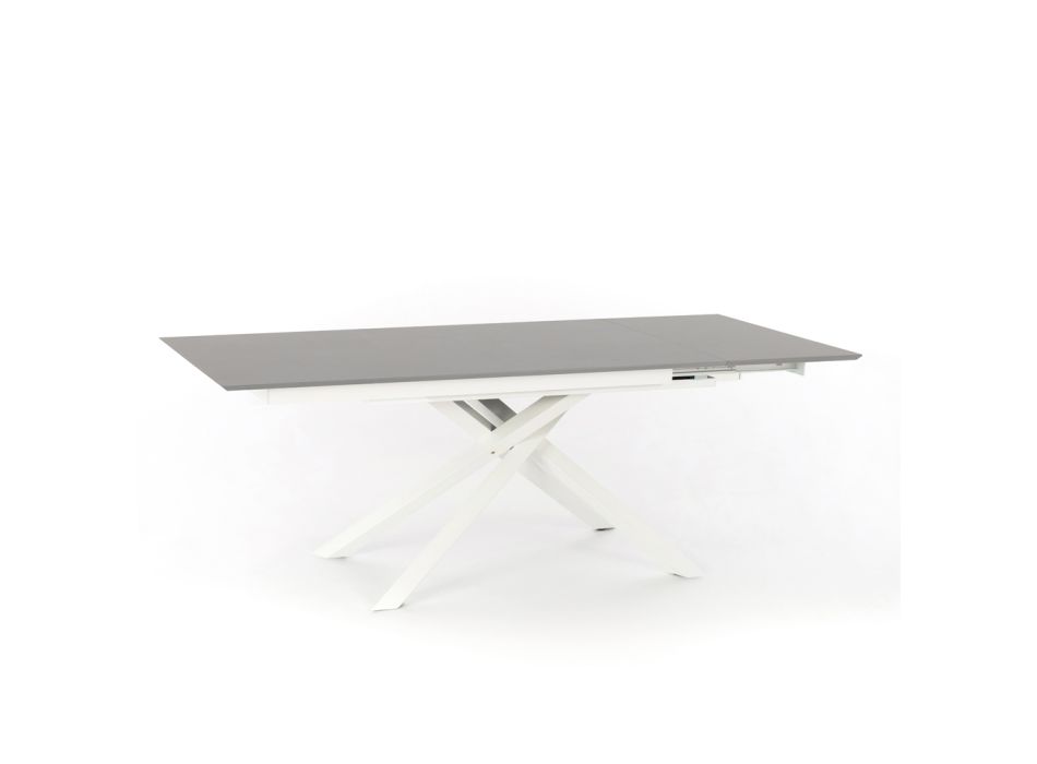 Utdragbart designbord med metallben, Lucera Viadurini