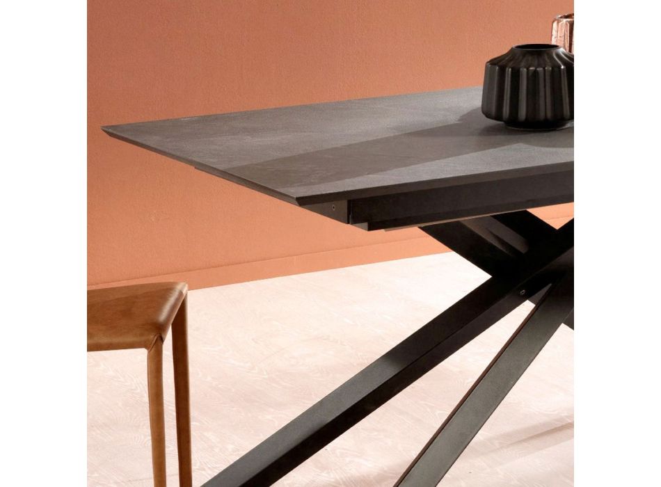 Utdragbart designbord med metallben, Lucera Viadurini